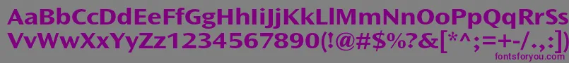 フォントOceansansstdBoldext – 紫色のフォント、灰色の背景