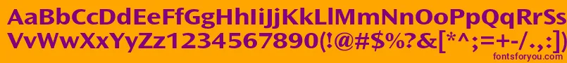 OceansansstdBoldext Font – Purple Fonts on Orange Background