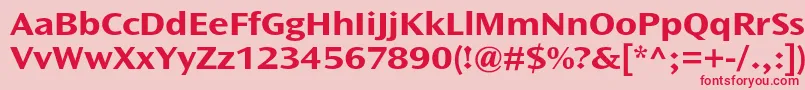 OceansansstdBoldext Font – Red Fonts on Pink Background