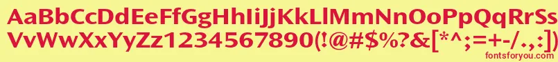 フォントOceansansstdBoldext – 赤い文字の黄色い背景