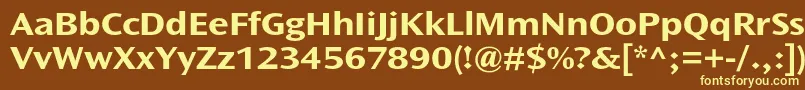 OceansansstdBoldext-fontti – keltaiset fontit ruskealla taustalla
