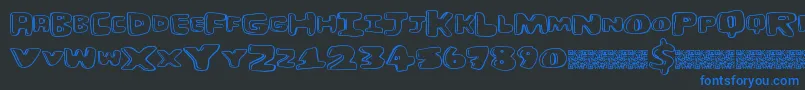 Burgerhut Font – Blue Fonts on Black Background