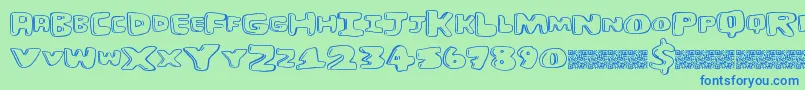 Burgerhut Font – Blue Fonts on Green Background