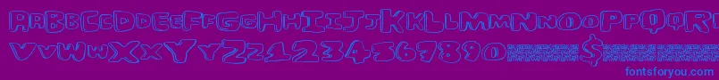 Burgerhut-Schriftart – Blaue Schriften auf violettem Hintergrund