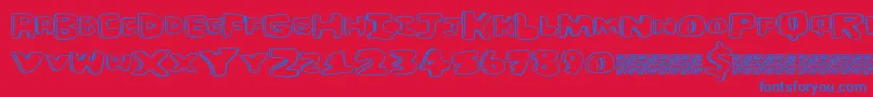 Burgerhut Font – Blue Fonts on Red Background