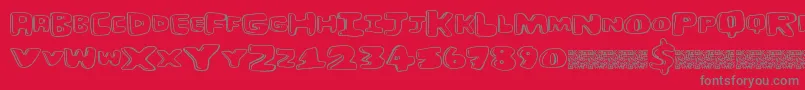 Burgerhut-Schriftart – Graue Schriften auf rotem Hintergrund
