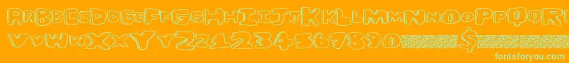 Burgerhut Font – Green Fonts on Orange Background