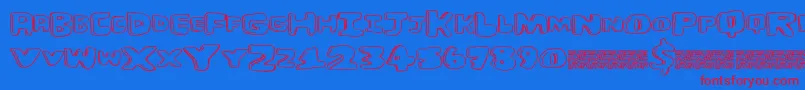 Burgerhut Font – Red Fonts on Blue Background