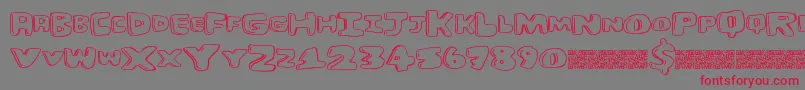 Burgerhut-Schriftart – Rote Schriften auf grauem Hintergrund