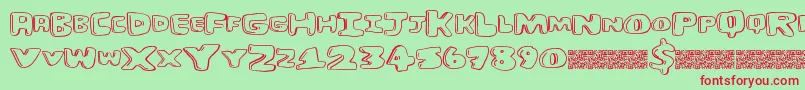 Burgerhut Font – Red Fonts on Green Background