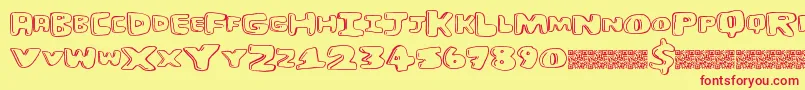 Burgerhut Font – Red Fonts on Yellow Background