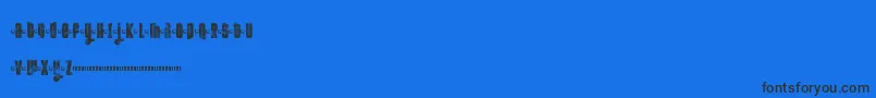 Fonte Ftkolari – fontes pretas em um fundo azul