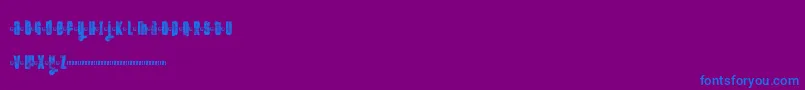 Ftkolari-fontti – siniset fontit violetilla taustalla