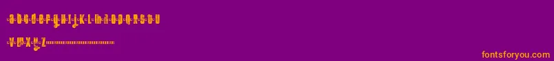 Ftkolari-fontti – oranssit fontit violetilla taustalla