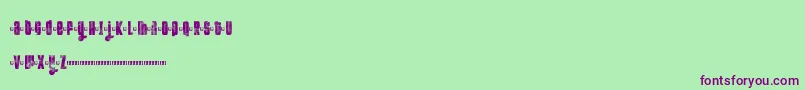 Fonte Ftkolari – fontes roxas em um fundo verde