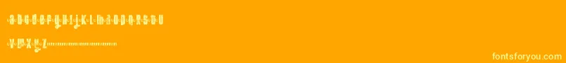 Ftkolari-Schriftart – Gelbe Schriften auf orangefarbenem Hintergrund