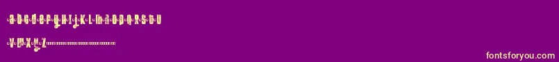 Saiba mais sobre a fonte Ftkolari Fonte Ftkolari – fontes amarelas em um fundo roxo