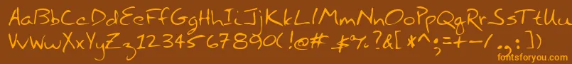 Lehn211-Schriftart – Orangefarbene Schriften auf braunem Hintergrund