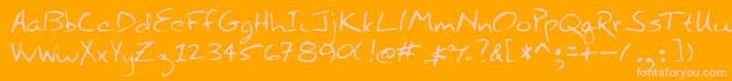 Lehn211 Font – Pink Fonts on Orange Background