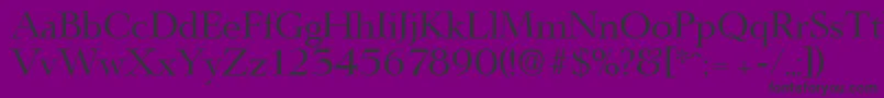 LingwoodSerialRegularDb-fontti – mustat fontit violetilla taustalla