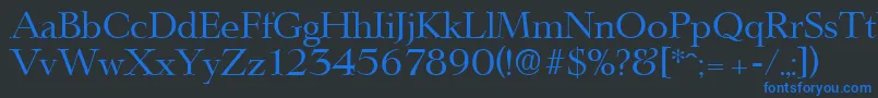 フォントLingwoodSerialRegularDb – 黒い背景に青い文字