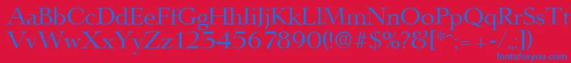フォントLingwoodSerialRegularDb – 赤い背景に青い文字