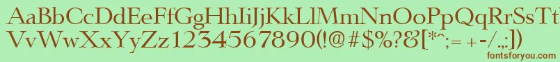 LingwoodSerialRegularDb-fontti – ruskeat fontit vihreällä taustalla