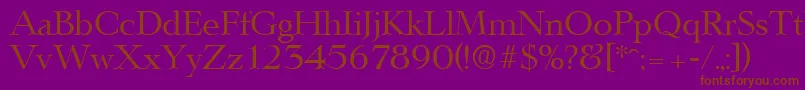 フォントLingwoodSerialRegularDb – 紫色の背景に茶色のフォント