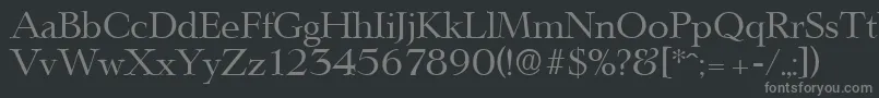 LingwoodSerialRegularDb-fontti – harmaat kirjasimet mustalla taustalla