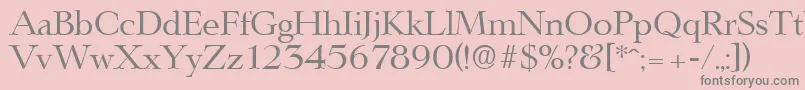 LingwoodSerialRegularDb-fontti – harmaat kirjasimet vaaleanpunaisella taustalla
