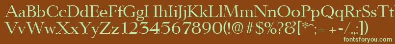 LingwoodSerialRegularDb-fontti – vihreät fontit ruskealla taustalla