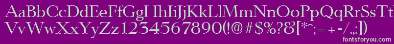 LingwoodSerialRegularDb-fontti – vihreät fontit violetilla taustalla