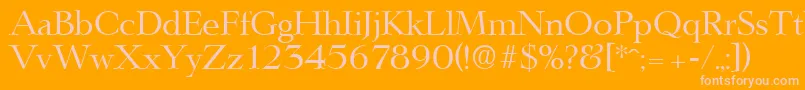 LingwoodSerialRegularDb-Schriftart – Rosa Schriften auf orangefarbenem Hintergrund