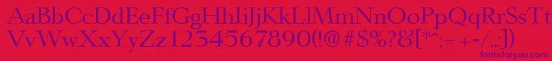 LingwoodSerialRegularDb-fontti – violetit fontit punaisella taustalla