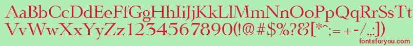 LingwoodSerialRegularDb-fontti – punaiset fontit vihreällä taustalla