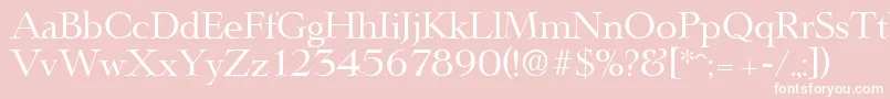 LingwoodSerialRegularDb-fontti – valkoiset fontit vaaleanpunaisella taustalla