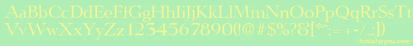 LingwoodSerialRegularDb-fontti – keltaiset fontit vihreällä taustalla