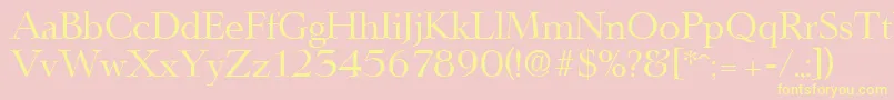 LingwoodSerialRegularDb-Schriftart – Gelbe Schriften auf rosa Hintergrund