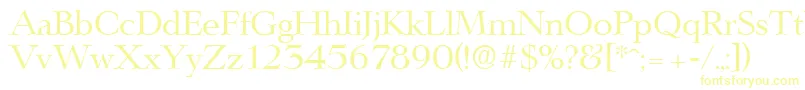 LingwoodSerialRegularDb-Schriftart – Gelbe Schriften auf weißem Hintergrund