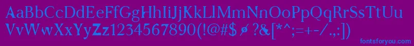 WcAddendumBtaLight Font – Blue Fonts on Purple Background