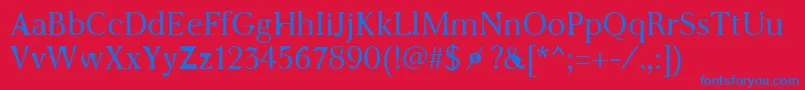 WcAddendumBtaLight Font – Blue Fonts on Red Background