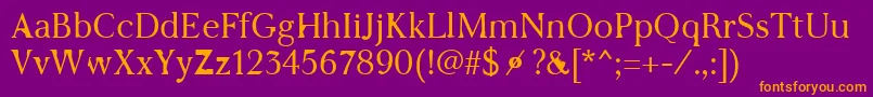 WcAddendumBtaLight Font – Orange Fonts on Purple Background