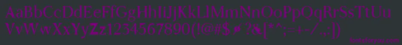 フォントWcAddendumBtaLight – 黒い背景に紫のフォント