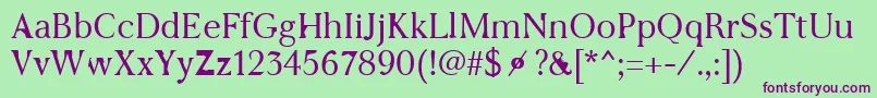 WcAddendumBtaLight Font – Purple Fonts on Green Background