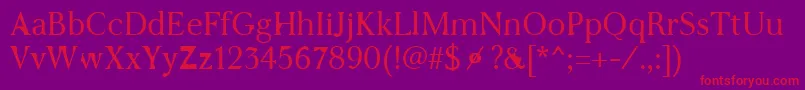 WcAddendumBtaLight Font – Red Fonts on Purple Background