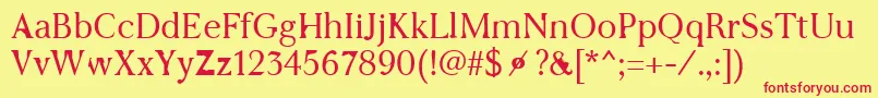 WcAddendumBtaLight Font – Red Fonts on Yellow Background