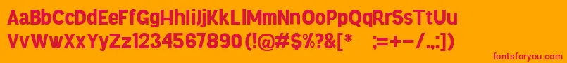 Knema-fontti – punaiset fontit oranssilla taustalla