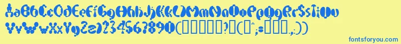 ElectrackPhat Font – Blue Fonts on Yellow Background