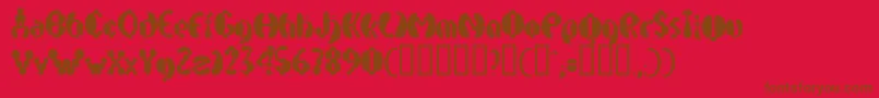 ElectrackPhat Font – Brown Fonts on Red Background