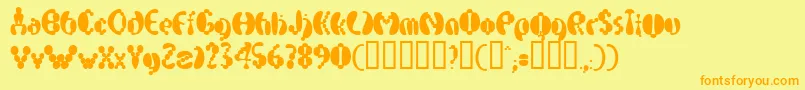 ElectrackPhat Font – Orange Fonts on Yellow Background